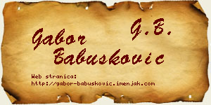 Gabor Babušković vizit kartica